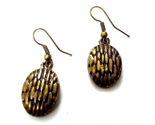 TINY Antique Gold Earring Jhumki Contemporary Jewelry Hook Drop Dangle EA217